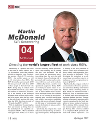 MT Jul-19#18 MTR 100
Martin 
McDonald
SVP, Oceaneering
04
McDonald
Oceane