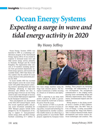 MT Jan-20#14  energy activity in 2020
By Henry Jeffrey
Ocean Energy Systems