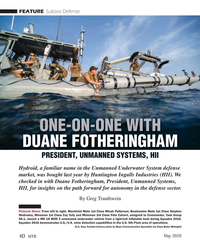 MT May-20#40  
one-on-one with 
Duane Fotheringham
PresiDent, unmanneD