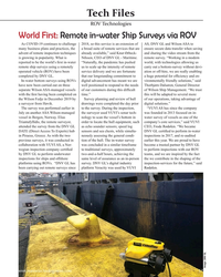 MT Sep-20#57 Tech Files
ROV Technologies
World First: Remote in-water