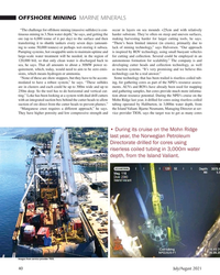 MT Jul-21#40 OFFSHORE MINING  MARINE MINERALS
“The challenge for