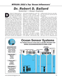 MT Sep-21#39 MTR100: 2021’s Top ‘Ocean Influencers’
Dr. Robert D.