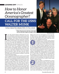 MT Nov-21#8 ? 
CALL FOR THE USNS 
WALTER MUNK
By Rear Admiral Tim