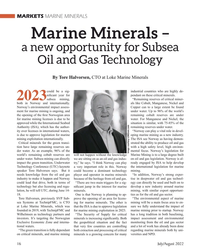 MT Jul-22#16  and Gas Technology 
By Tore Halvorsen, CTO at Loke Marine