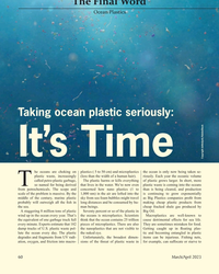 MT Mar-23#60 The Final Word 
Ocean Plastics 
Taking ocean plastic