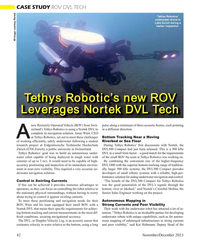 MT Nov-23#42  ROV DVL TECH
Tethys Robotics’ 
underwater drone in 
Lake Zurich