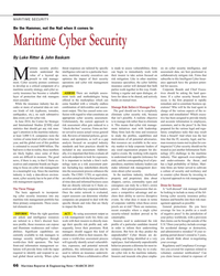 MR Mar-15#66  
Maritime Cyber Security
By Luke Ritter & John Baskam 
aritime