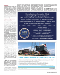 MR Aug-17#49  new vessels will 
Marine Machinery Association (MMA) 
be delivered