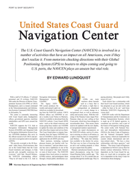 MR Sep-18#38 PORT & SHIP SECURITY
United States Coast Guard 
Navigation