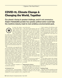 MR Apr-20#56 Opinon: The Final Word
COVID-19, Climate Change & 
Changing
