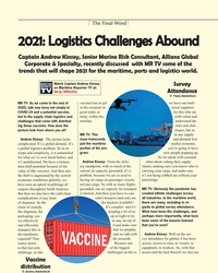 MR Dec-20#40 The Final Word
2021: Logistics Challenges Abound
Captain