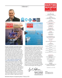 MR Feb-21#6 MARITIME
Editorial
REPORTER
AND
ENGINEERING NEWS
M A R I N