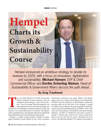 MR May-21#38 GREEN COATINGS
Hempel 
Charts its 
Growth & 
Sustainability