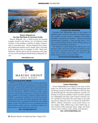MR Aug-21#46  repairs, pro-
land towboats, RoRo passenger ferries, barges