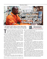 MR Sep-21#14 Maritime Safety
Long-Term 
Consequences of 
Covid-19’s