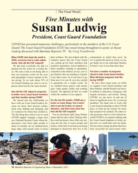 MR Nov-21#72  Final Word
Five Minutes with 
Susan Ludwig
President, Coast