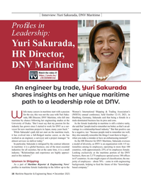 MR Dec-21#16  in 
Leadership: 
Yuri Sakurada, 
HR Director, 
DNV Maritime
Watch