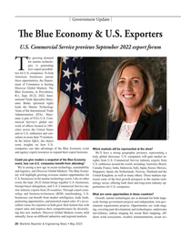MR May-22#20 Government Update
T  e Blue Economy & U.S. Exporters 
U.S.