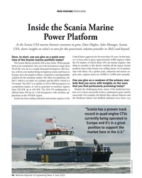 MR Jun-22#46 TECH FEATURE PROPULSION 
Inside the Scania Marine 
Power