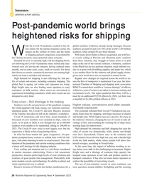 MR Sep-22#26 Insurance  
2022 SHIPPING & PORT ANNUAL
Post-pandemic
