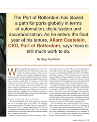 MR Sep-22#31 The Port of Rotterdam has blazed 
a path for ports globally