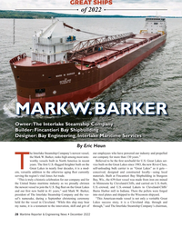 MR Dec-22#28 GREAT SHIPS
of 2022
The Interlake Steamship Company
MARK W.