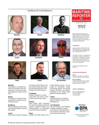 MR Apr-23#4 Authors & Contributors
MARITIME
REPORTER
AND
ENGINEERING
