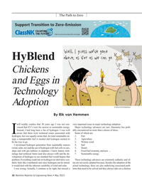 MR May-23#18 The Path to Zero 
HyBlend
Chickens 
and Eggs in 
Technology