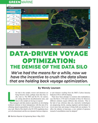 MR May-23#30  VOYAGE 
OPTIMIZATION: 
THE DEMISE OF THE DATA SILO
We’ve
