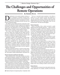 MR Sep-23#20 Marine Design: Remote Ops
T e Challenges and Opportunities