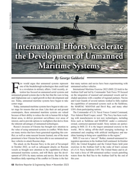 MR Nov-23#68  Unmanned 
Maritime Systems 
By George Galdorisi
ew would argue
