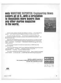 Maritime Reporter Magazine, page 21,  Jan 15, 1973