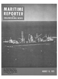 Maritime Reporter Magazine Cover Aug 15, 1973 - 