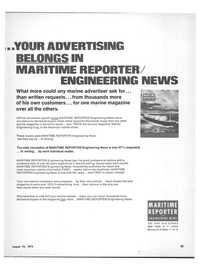 Maritime Reporter Magazine, page 25,  Aug 15, 1973