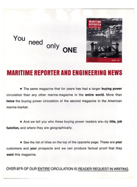 Maritime Reporter Magazine, page 19,  Feb 15, 1974