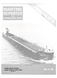 Maritime Reporter Magazine Cover Jun 15, 1981 - 