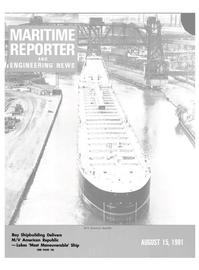 Maritime Reporter Magazine Cover Aug 15, 1981 - 