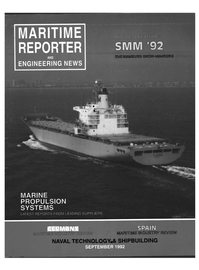 Maritime Reporter Magazine Cover Sep 1992 - 