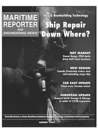 Maritime Reporter Magazine Cover Aug 1996 - 
