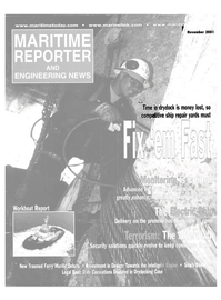 Maritime Reporter Magazine Cover Nov 2001 - 