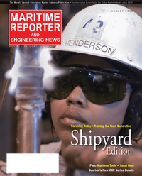 Maritime Reporter Magazine Cover Aug 2011 - Top 20 Shipyards of the World