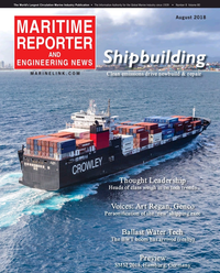 Maritime Reporter Magazine Cover Aug 2018 - The Shipyard Edition