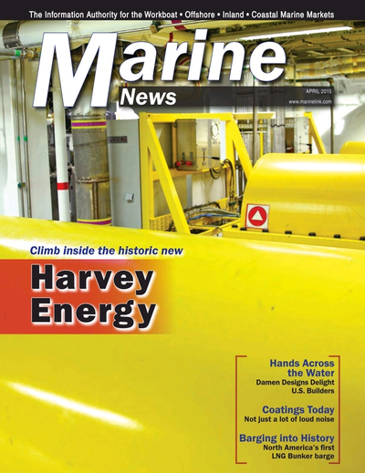 Cover of April 2015 issue of Marine News Magazine