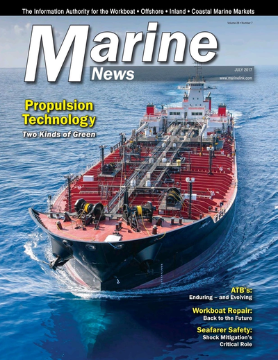 Cover of July 2017 issue of Marine News Magazine