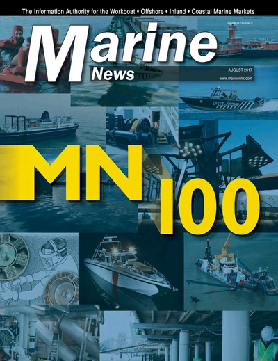 Cover of August 2017 issue of Marine News Magazine