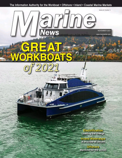 Cover of November 2021 issue of Marine News Magazine
