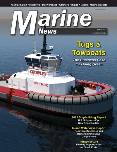 Cover of March 2022 issue of Marine News Magazine