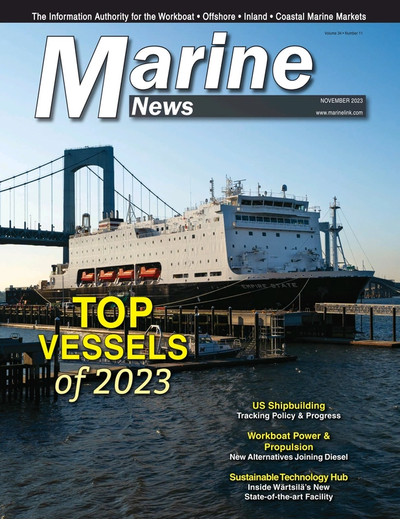 Cover of November 2023 issue of Marine News Magazine