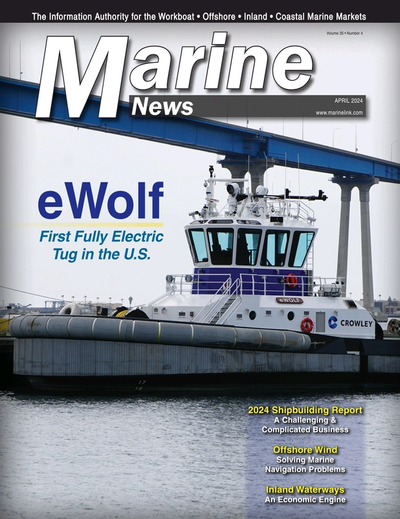 Cover of April 2024 issue of Marine News Magazine