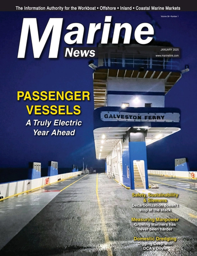 Cover of January 2025 issue of Marine News Magazine